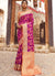 Purple Orange Digital Indian Patola Silk Saree