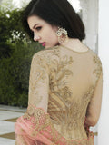 Golden And Peach Anarkali Lehenga And Pant Suit