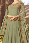 Light Green Georgette Anarkali Suit