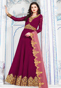 Pink Flared Anarkali Suit