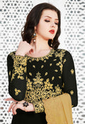 Black And Yellow Anarkali Suit