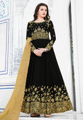 Black And Golden Anarkali Suit