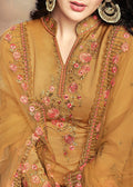 Mustard Yellow Embroidered Indian Gharara Suit