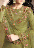 Light Green Embroidered Indian Gharara Suit