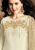 Off White Embroidered Indian Gharara Suit