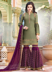 Embroidered Gharara Suit