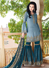 Embroidered Gharara Suit