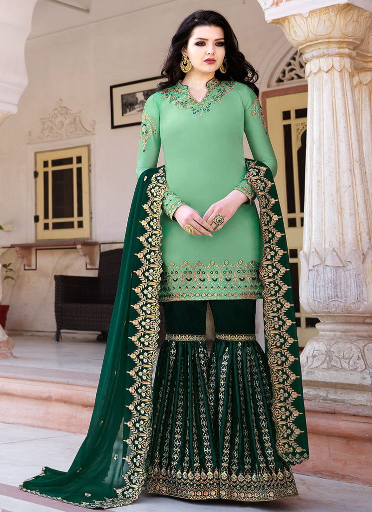 Embroidered Gharara Suit
