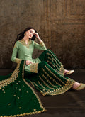 Indian Clothes - Green Designer Sharara Suit