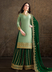 Green Designer Sharara Suit
