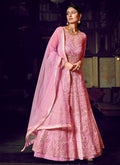 Pink Embroidered Anarkali Lehenga Suit