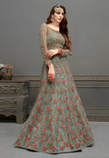Grey Anarkali Lehenga In usa uk canada