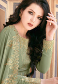 Olive Green Anarkali Suit In usa