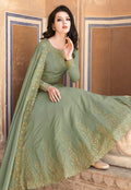 Olive Green Anarkali Suit In usa uk canada