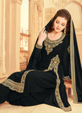 Black Golden Dhoti Style Suit In usa uk canada