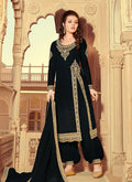 Black Golden Embroidered Dhoti Style Suit