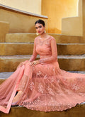 Soft Peach Slit Style Anarkali Lehenga/Pant Suit In UK