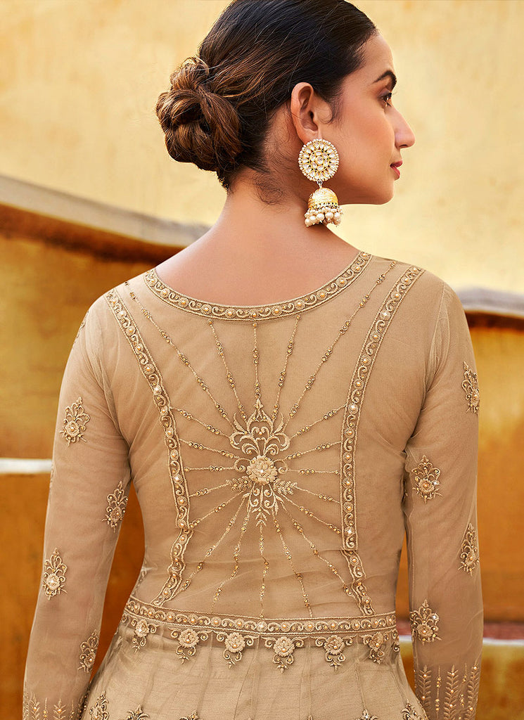 Beige Golden Lehenga/Pant Suit In Germany