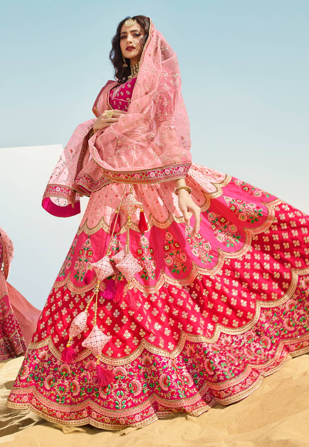 Pink Two Tone Lehenga Choli In usa uk canada