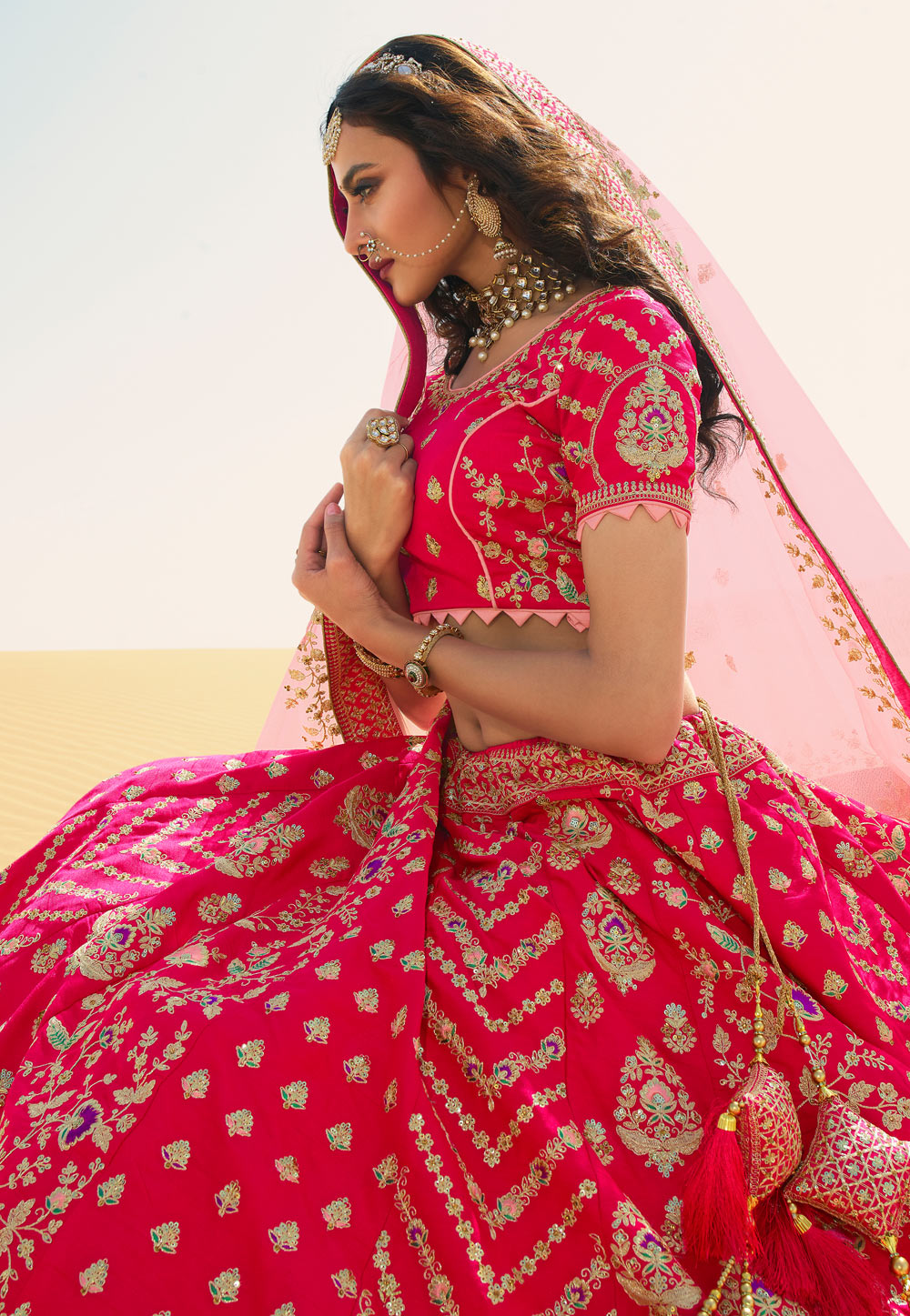 Hot Pink Lehenga Choli In usa 