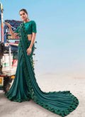 Indian Saree - Rama Green Embroidered Saree In usa uk canada