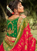 Indian Saree - Red And Green Silk Saree In usa uk canada 