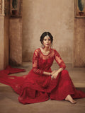 Red Party Wear Sharara Suit online 