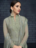 Pale Green Over All Lucknowi Designer Pant Suit