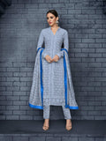 Light Blue Over All Lucknowi Designer Pant Suit