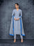 Light Blue Over All Lucknowi Designer Pant Suit