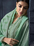 Light Green Over All Lucknowi Designer Pant Suit