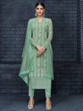 Light Green Over All Lucknowi Designer Pant Suit