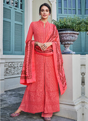 Lucknowi Embroidered Pants Suit