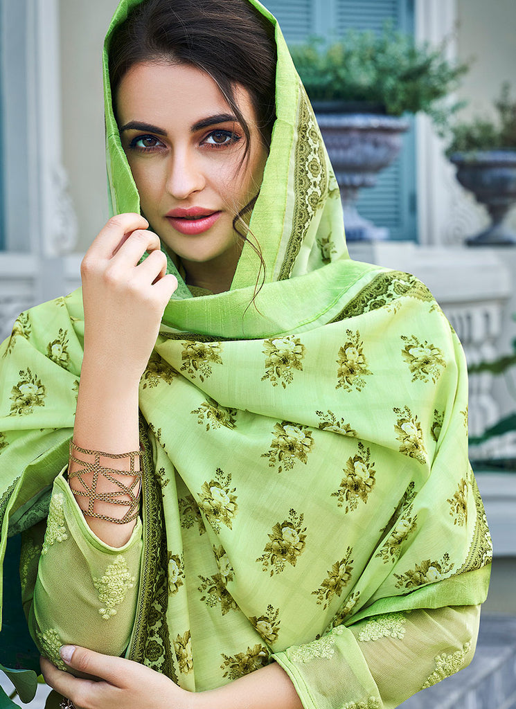  Lucknowi Embroidered Pants Suit