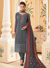 Grey Designer Pant Suit