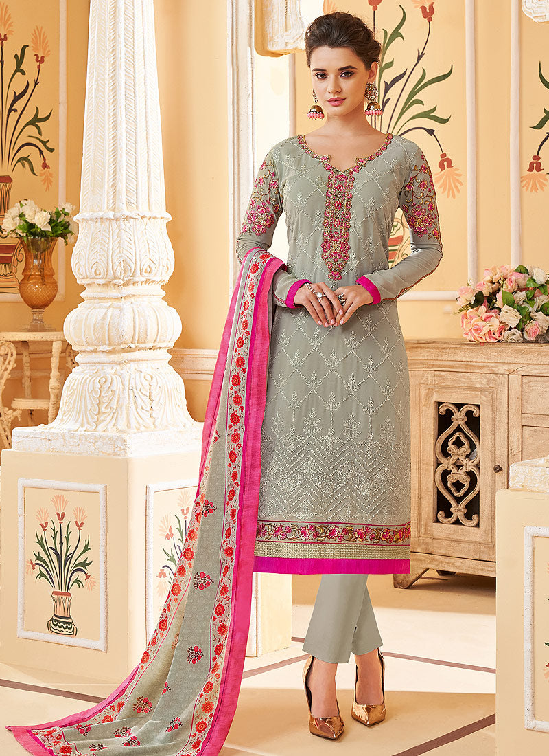 Grey Designer Pant Suit