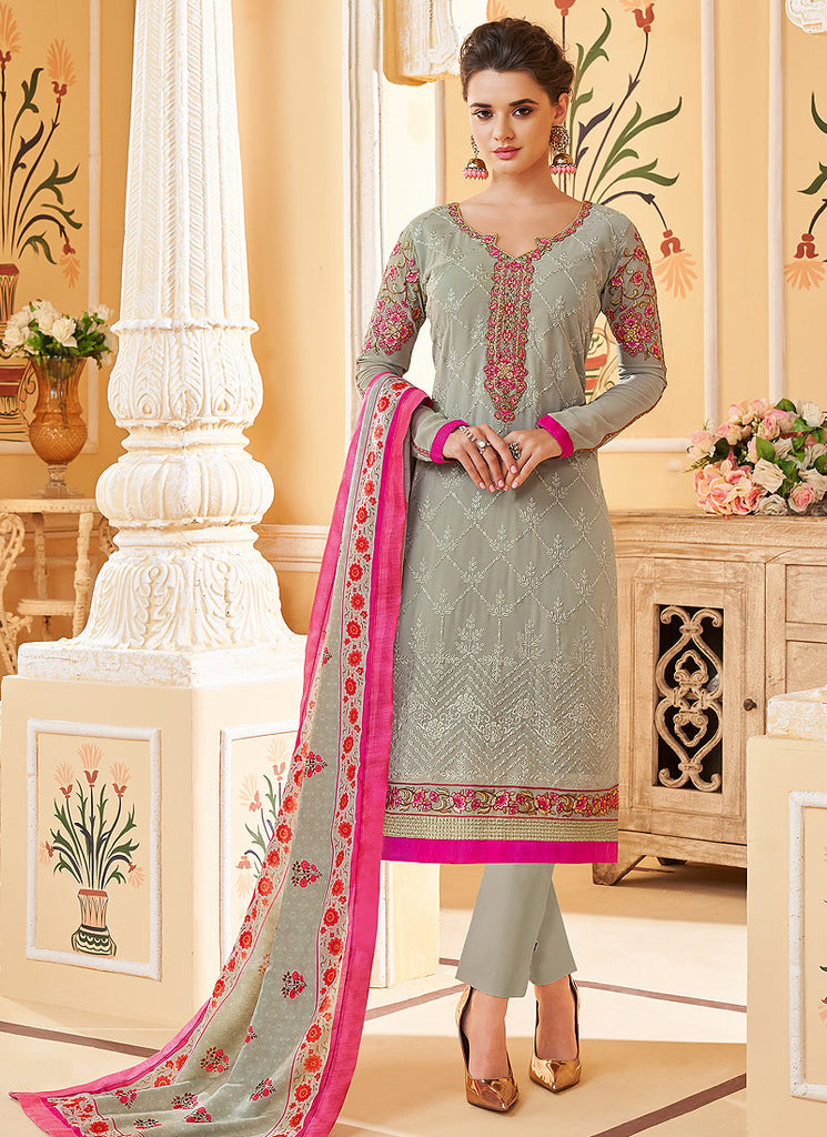 Grey Designer Pant Suit