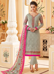 Grey Designer Pant Suit