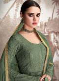 Green Golden Embroidered Anarkali Lehenga Suit, Salwar Kameez
