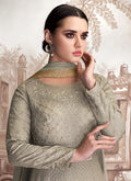 Grey Golden OverAll Embroidered Anarkali Suit, Salwar Kameez