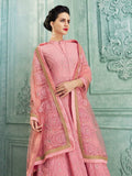 Bright Pink Lucknowi Kalidar Anarkali Suit