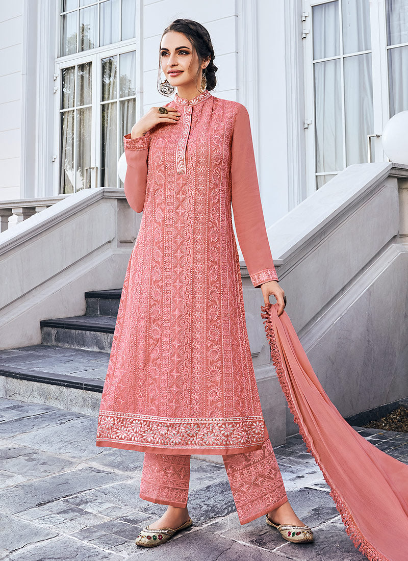 Peach Salwar Kameez Suit