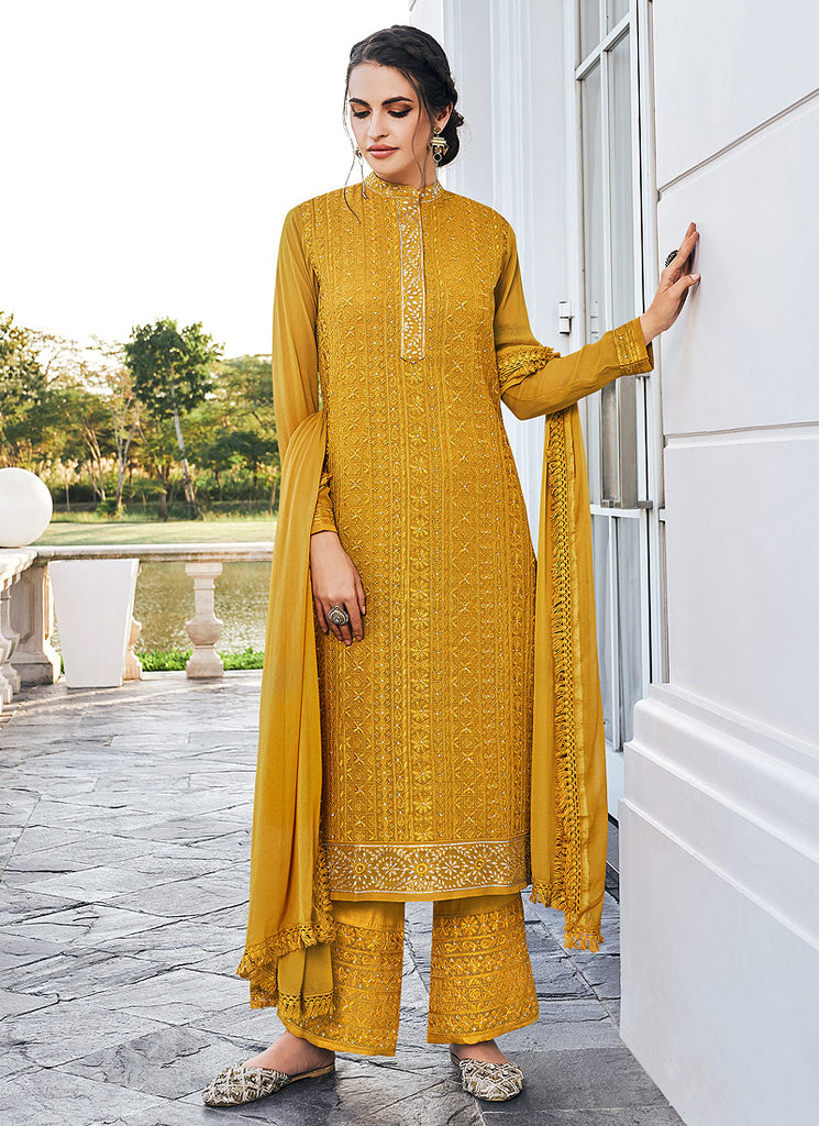 Indian Suits - Yellow Pants Style Suit