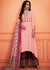 Pink And Maroon Floral Embroidered Palazzo Suit