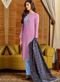 Light Pink and Blue Salwar Kameez 