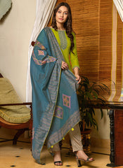 Green And Blue Salwar Kameez