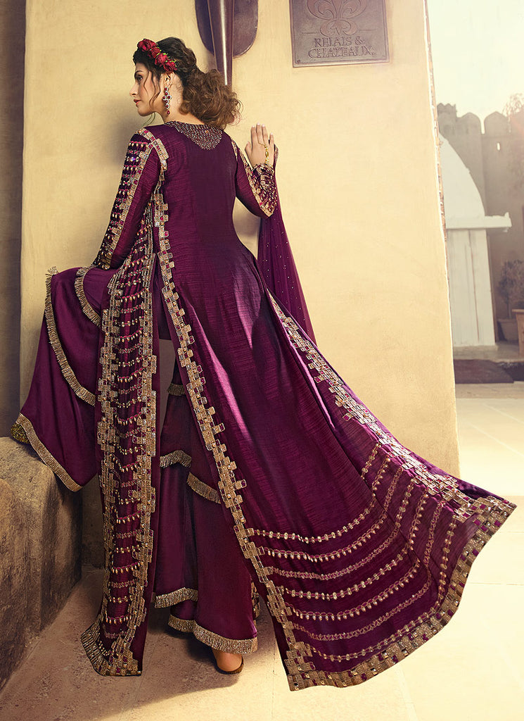 Overcoat Style Palazzo Suit