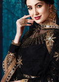 Black All Over Mirror Embroidered Anarkali Suit