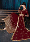 Red All Over Mirror Embroidered Anarkali Suit