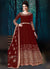 Red All Over Mirror Embroidered Anarkali Suit